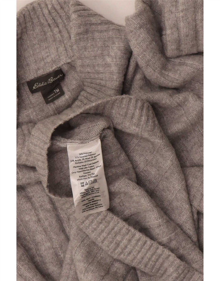 Eddie Bauer Γυναικείο πουλόβερ με ψηλό λαιμό χελώνας UK 14 Medium Grey