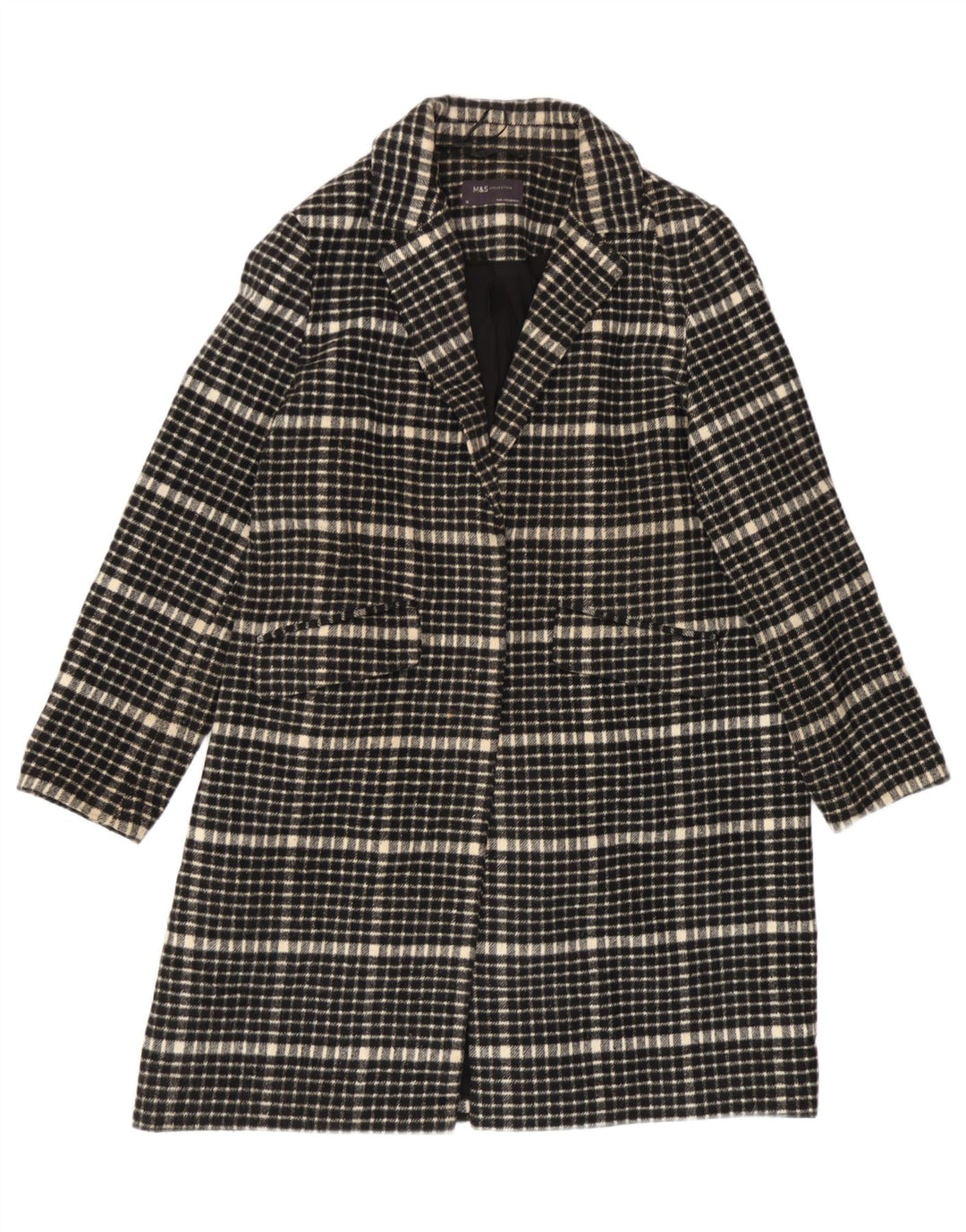 Γυναικείο πανωφόρι Marks & Spencer Loose Fit UK 18 XL Black Check Polyester