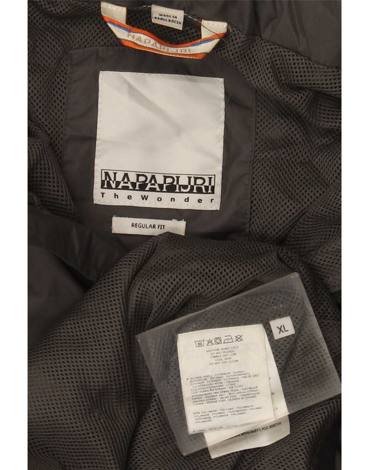 Napapijri Ανδρικό μπουφάν βροχής με κουκούλα UK 42 XL Grey Polyamide