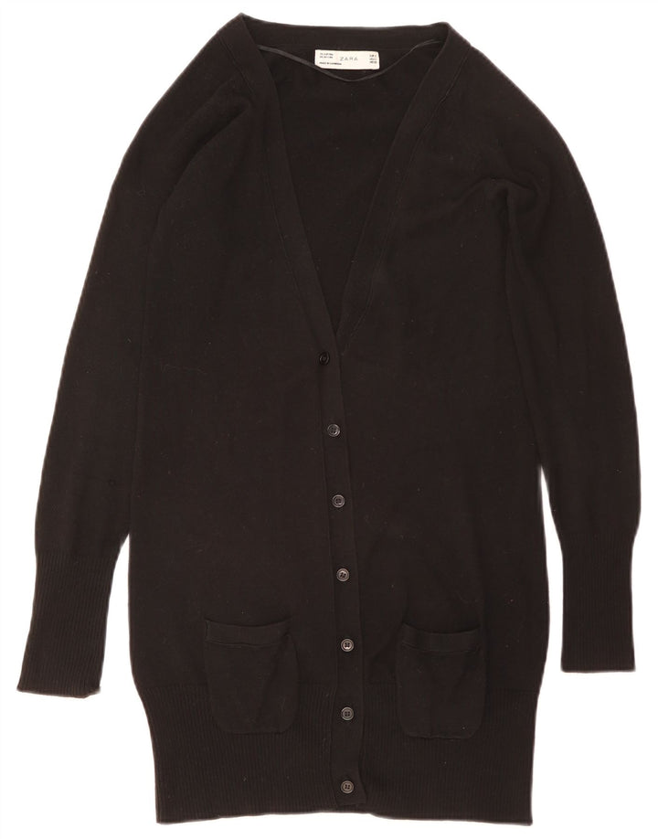 ZARA Γυναικεία Ζακέτα Longline UK 10 Small Black