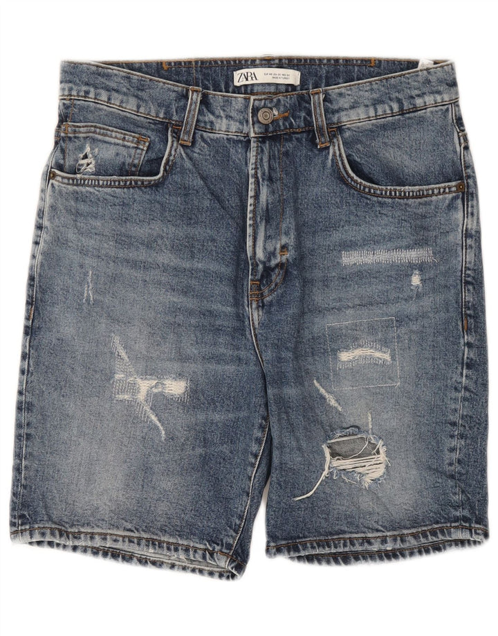 Zara Ανδρικό τζιν σορτς EU 40 Medium W31 Μπλε βαμβακερό