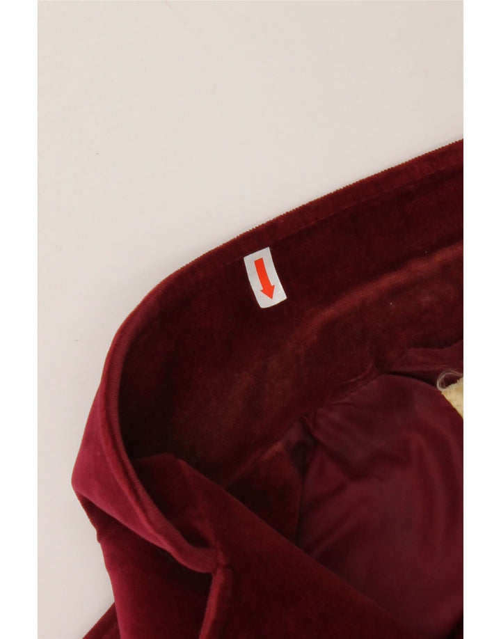 COUNTRY CASUALS Γυναικείο βελούδινο σακάκι 2 κουμπιών UK 14 μεγάλο μπορντό