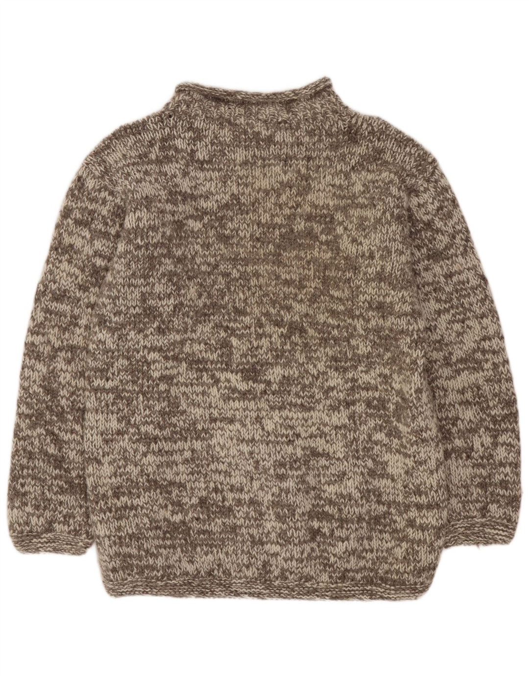 Vintage γυναικείο πουλόβερ με λαιμό σκάφος UK 16 Large Grey Flecked Wool