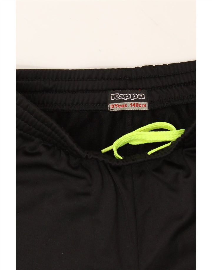 KAPPA Boys Graphic Tracksuit Trousers Joggers 9-10 Years Black Polyester Vintage Kappa and Second-Hand Kappa from Messina Hembry 