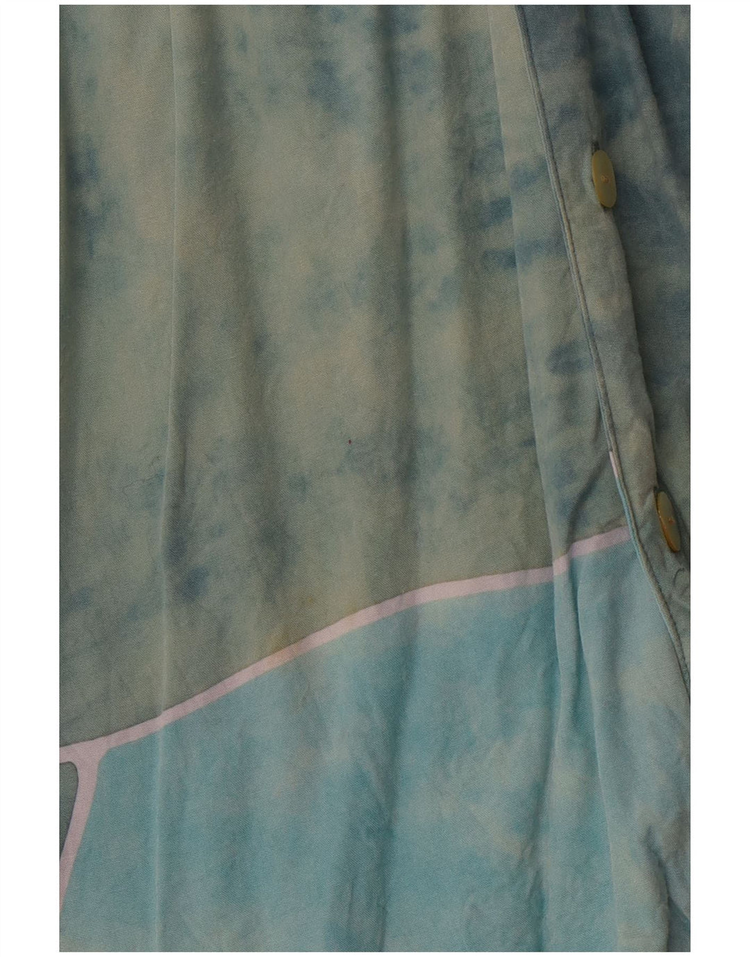 VINTAGE Ανδρικό πουκάμισο με αφηρημένο σχέδιο XL Blue Rayon