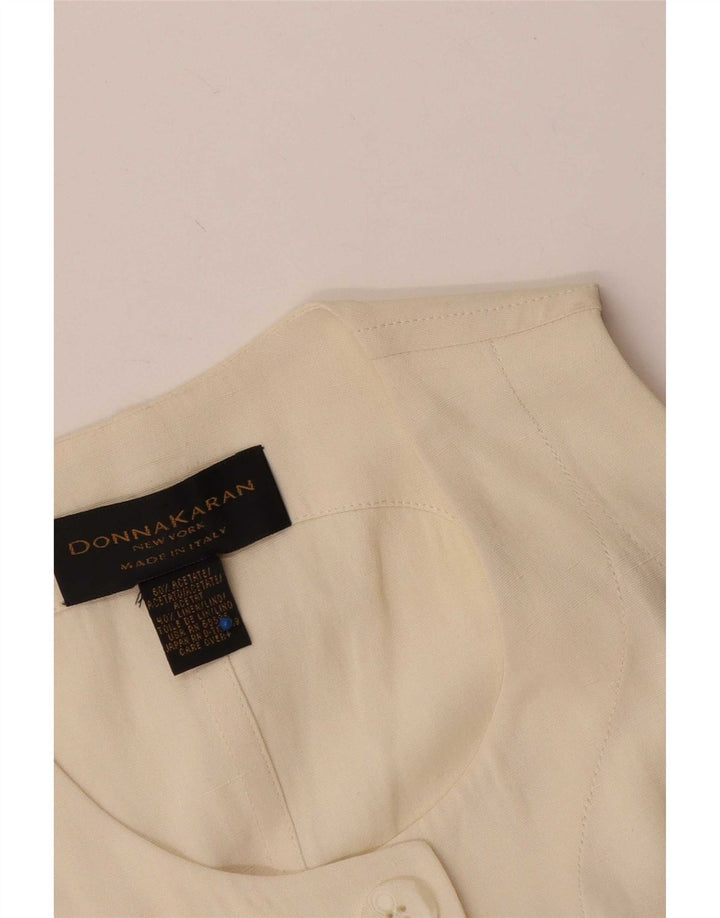 Donna Karan Γυναικείο Longline σακάκι 5 κουμπιών UK 12 Medium Off White