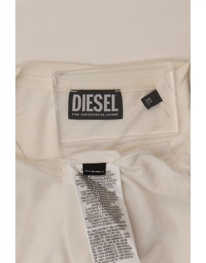 Ανδρικό γραφικό T-Shirt Diesel Top XL Λευκό βαμβακερό