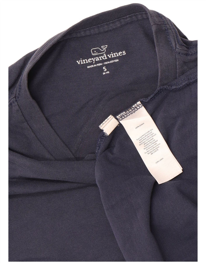 VINEYARD VINES Boys Graphic Top Μακρυμάνικο 8-9 ετών Μικρό Μπλε Χριστούγεννα