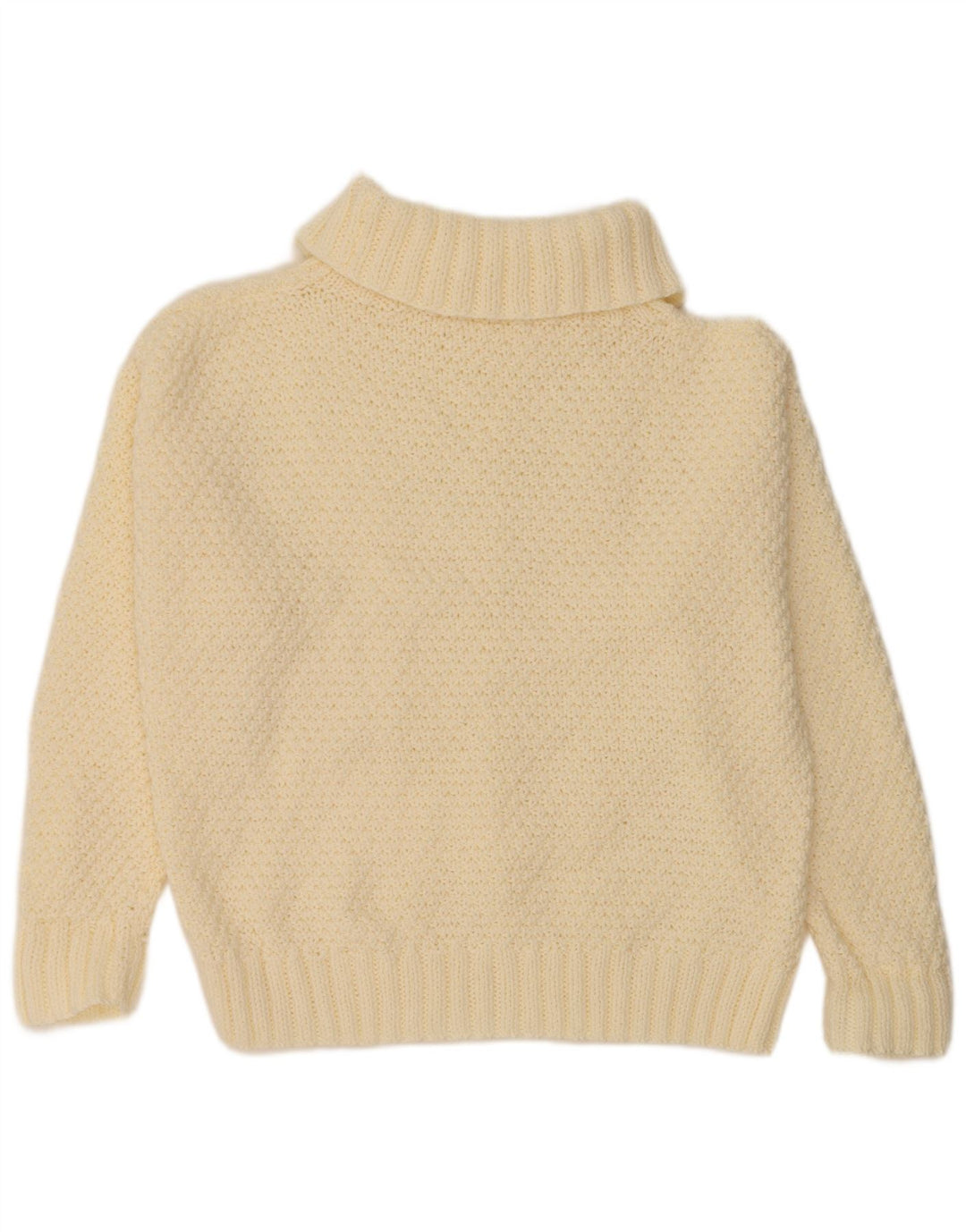 VINTAGE Γυναικείο πουλόβερ με ρολό λαιμόκοψη UK 18 XL Off White