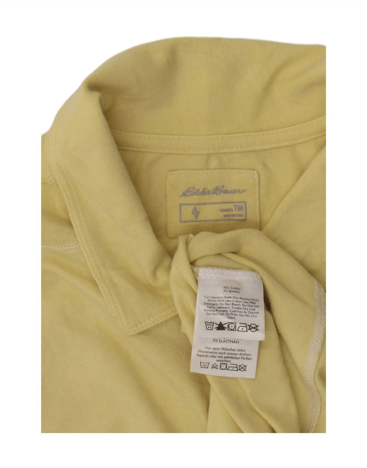 Γυναικείο ψηλό πόλο μπλουζάκι Eddie Bauer UK 12 μεσαίο κίτρινο βαμβακερό