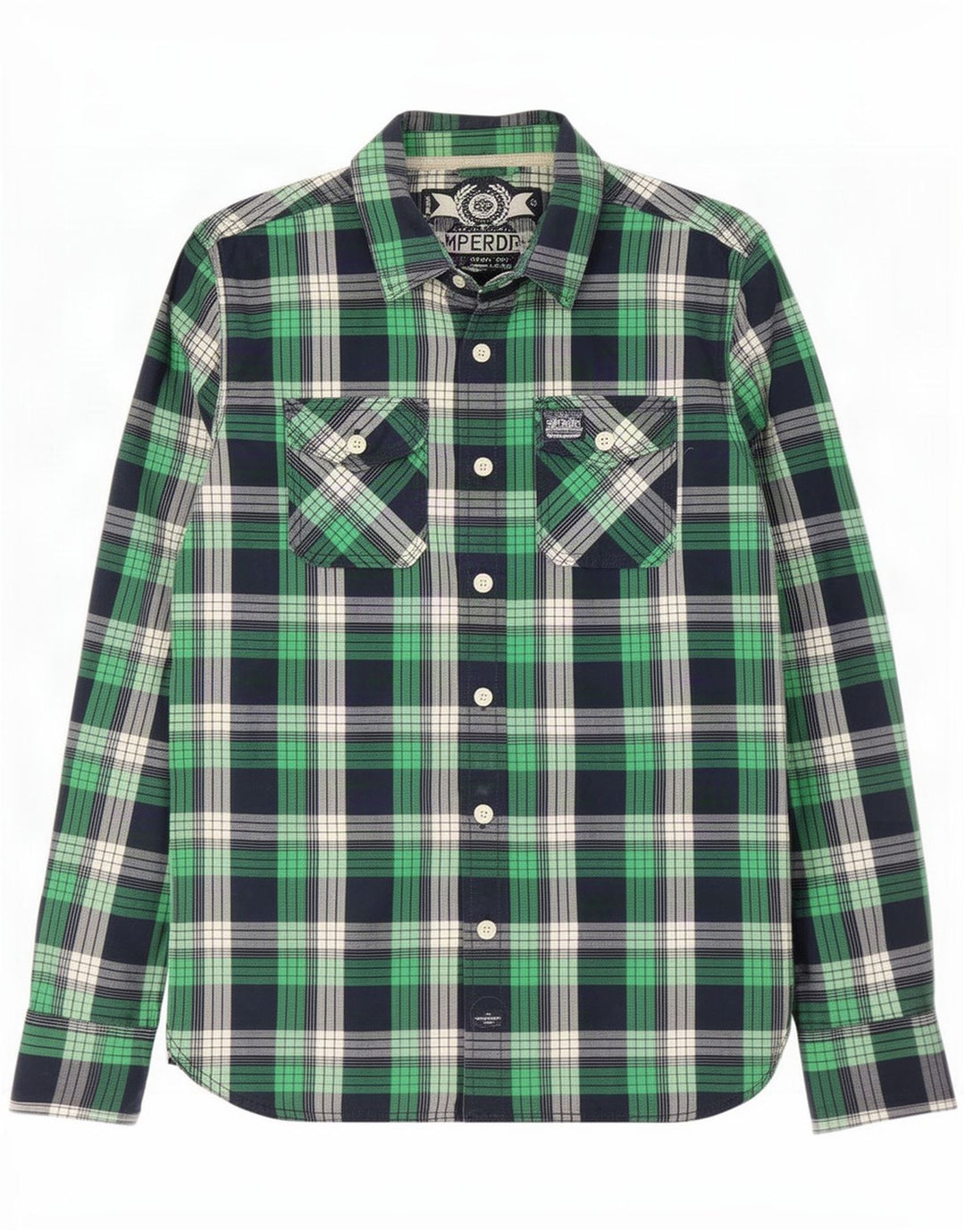 Ανδρικό πουκάμισο Superdry Large Green Check Cotton