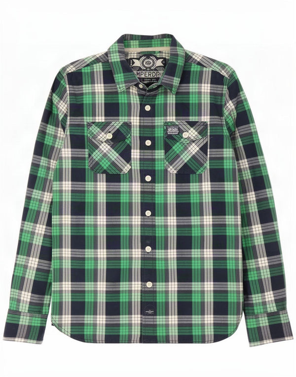 Ανδρικό πουκάμισο Superdry Large Green Check Cotton