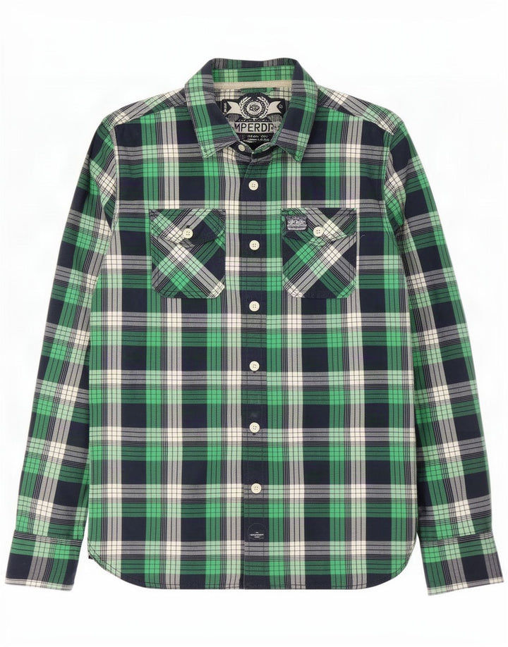 Ανδρικό πουκάμισο Superdry Large Green Check Cotton