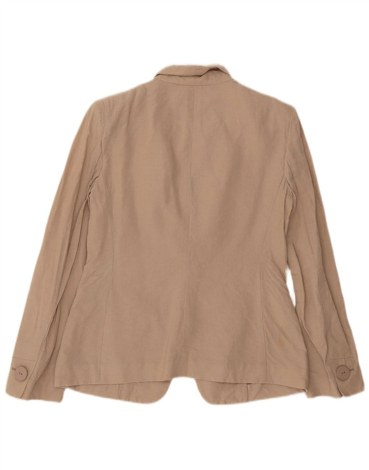 Armani Γυναικείο σακάκι με 1 κουμπί UK 10 Small Beige βαμβακερό