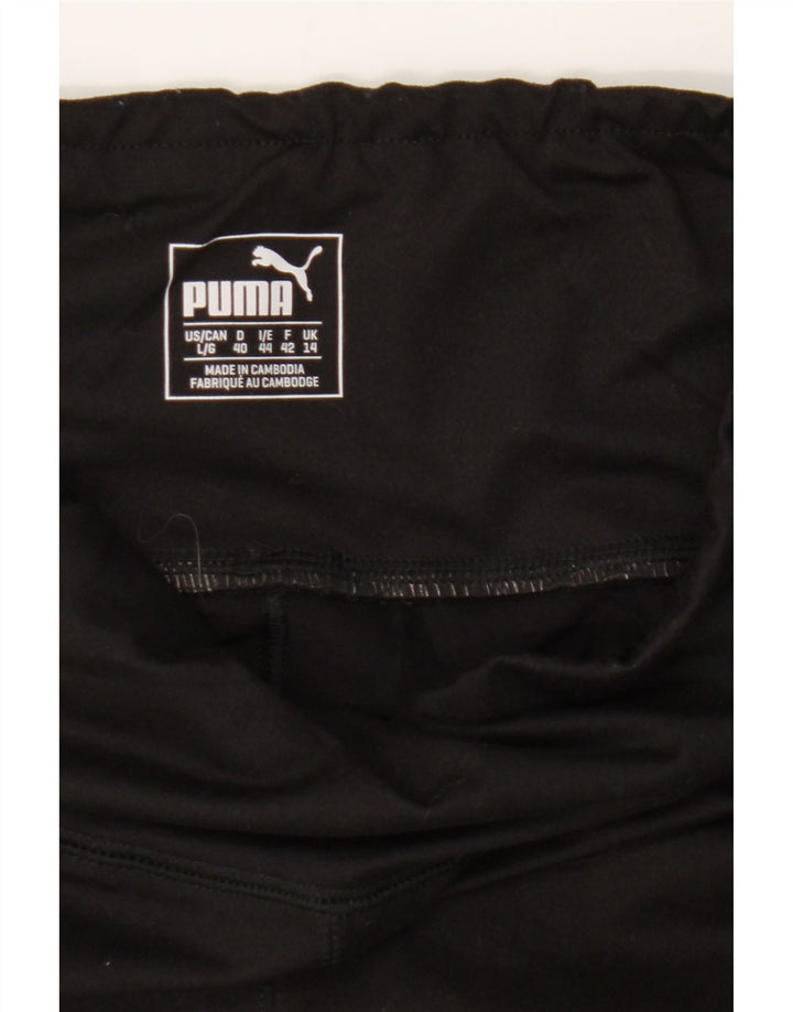 PUMA Womens Leggings UK 14 Large Black Polyester Vintage Puma and Second-Hand Puma from Messina Hembry 