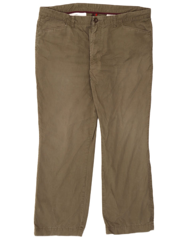 Marks & Spencer Ανδρικό αυτόγραφο ίσιο παντελόνι Chino W40 L29 Χακί βαμβακερό