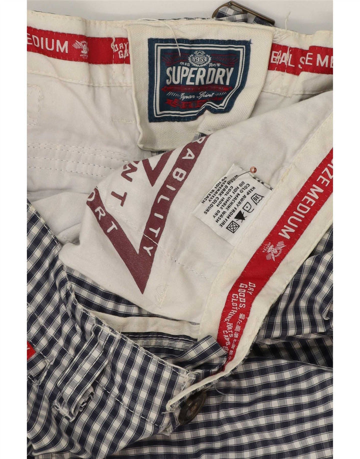 Ανδρικό σορτς Cargo Superdry Medium W32 Navy Blue Gingham Cotton
