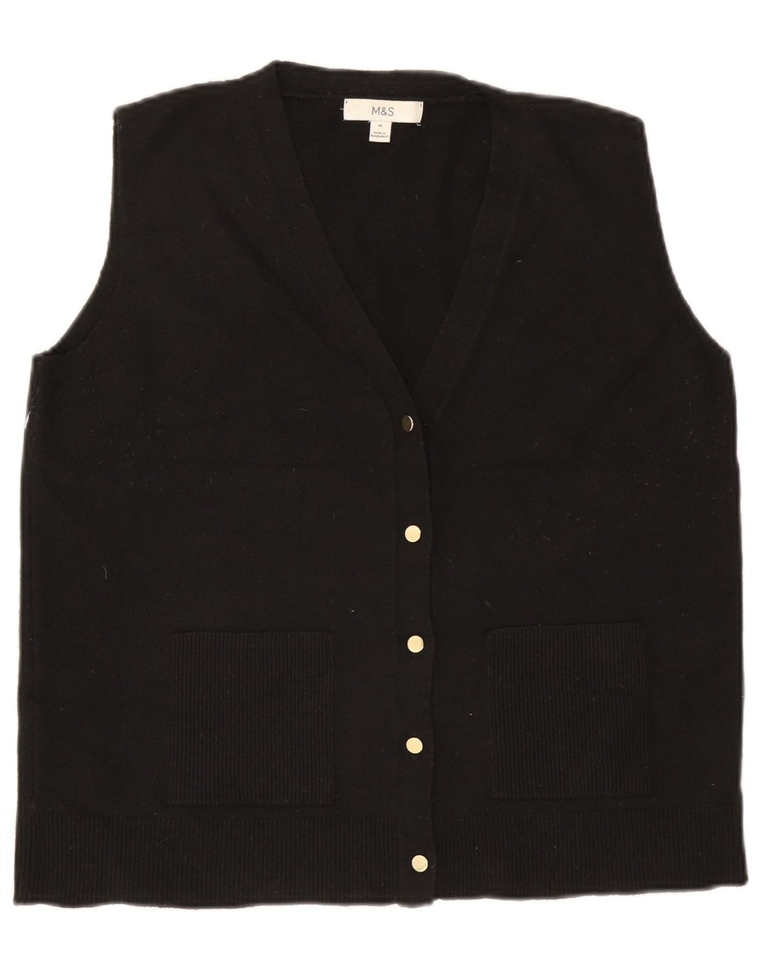 Marks & Spencer Γυναικείο Αμάνικο πουλόβερ UK 12 Medium Black