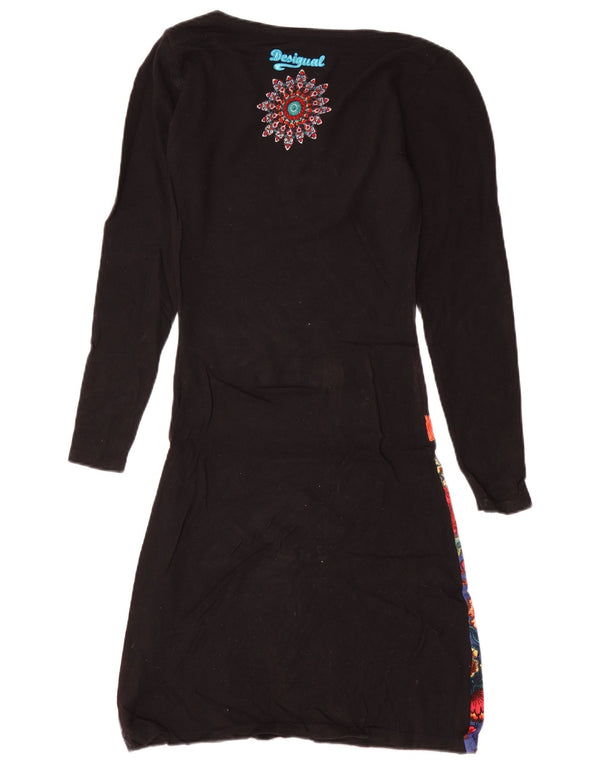Desigual Γυναικείο μακρυμάνικο φόρεμα UK 12 Medium Black Floral