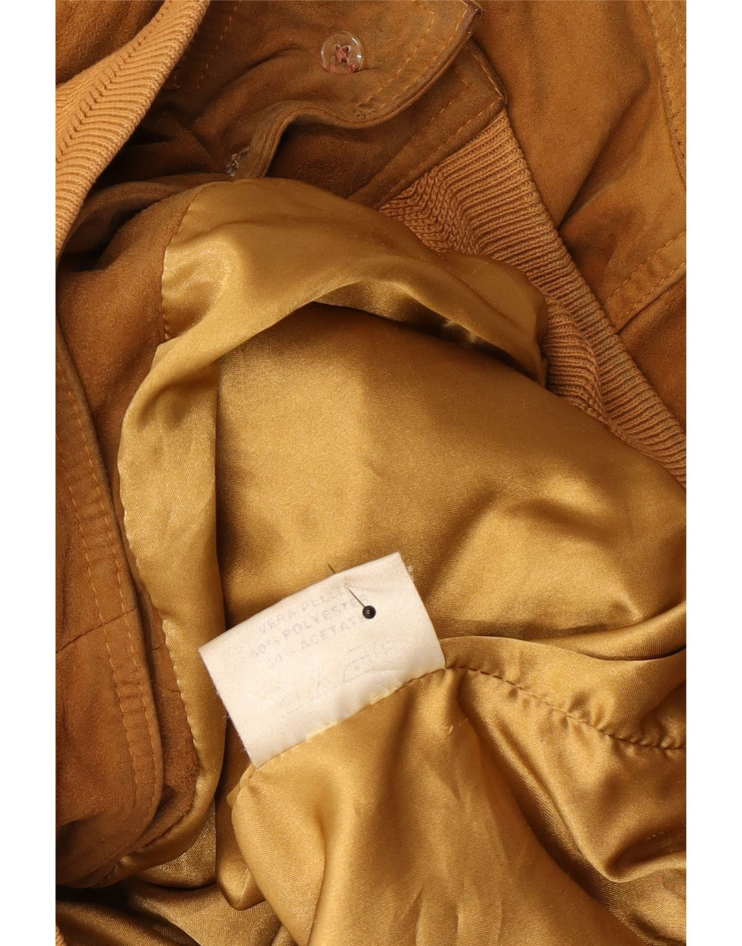 Vintage Ανδρικό Suede Bomber Jacket UK 42 XL Beige Leather