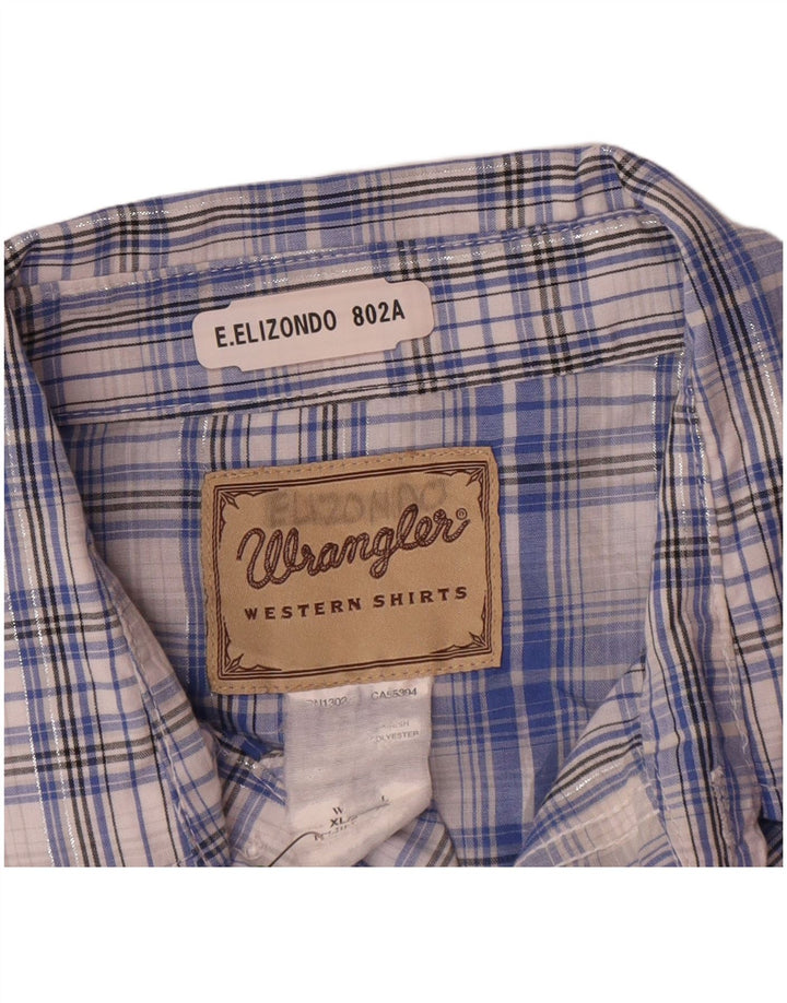Ανδρικό κοντομάνικο πουκάμισο Wrangler Western XL Μπλε καρό
