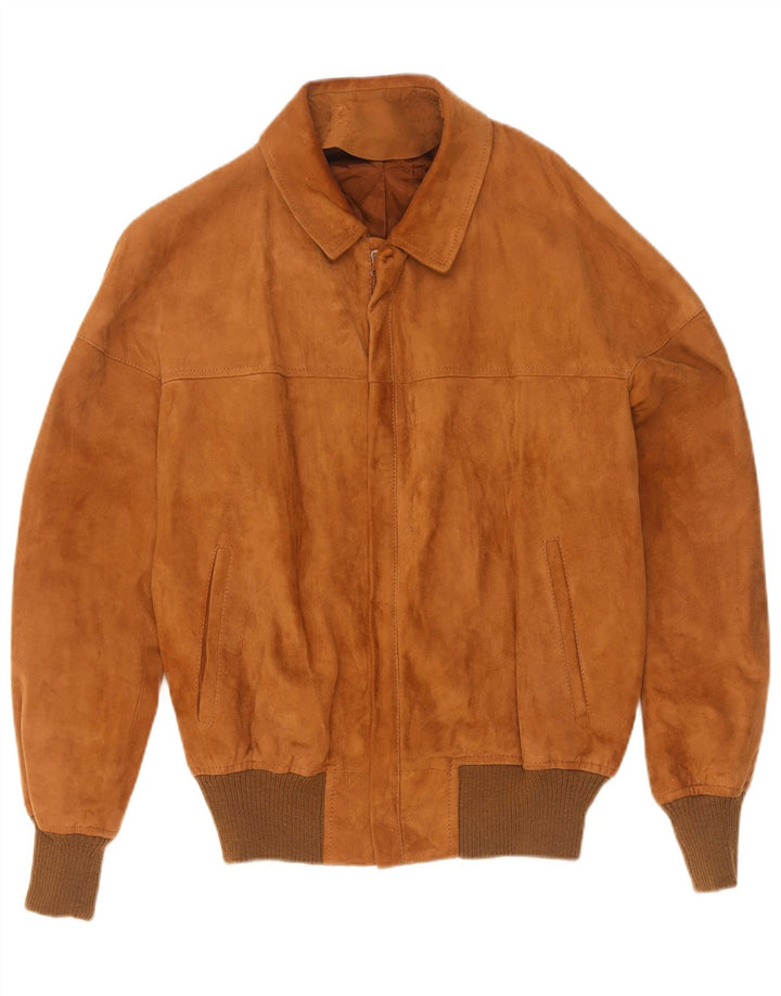 Maren Ανδρικό Suede Bomber Jacket IT 50 Large Beige Leather