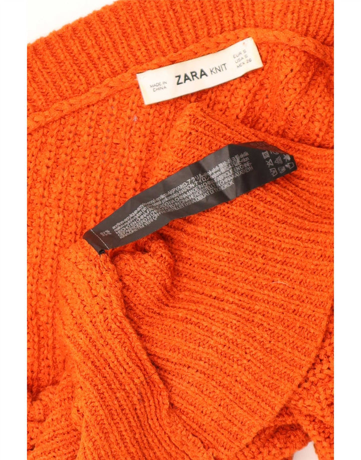 Zara γυναικείο πουλόβερ υπερμεγέθη με έναν ώμο πουλόβερ UK 10 Small Orange