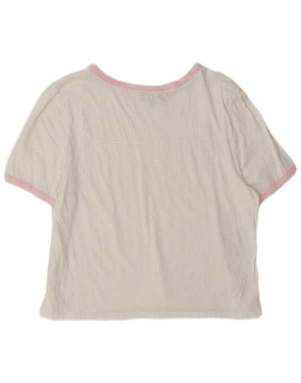 ME+EM Γυναικείο T-Shirt Top UK 14 Large White Colourblock Βαμβακερό