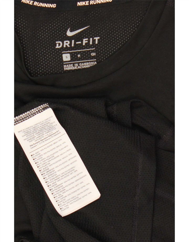 Ανδρικό τοπ Nike Dri Fit Μακρυμάνικο μικρό μαύρο πολυεστέρα