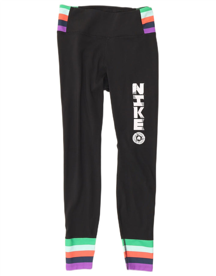 Nike Γυναικεία Γραφικά Κολάν UK 6 XS Μαύρο Colourblock Πολυεστέρας