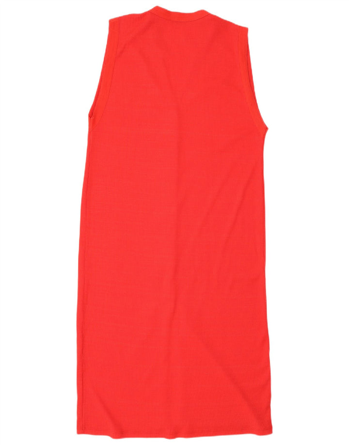 Zara Γυναικείο Αμάνικο Maxi Φόρεμα UK 14 Medium Red