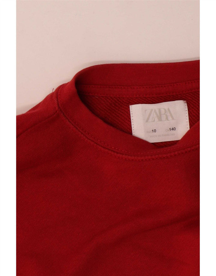 Zara Girls Φούτερ Jumper 9-10 Years Red