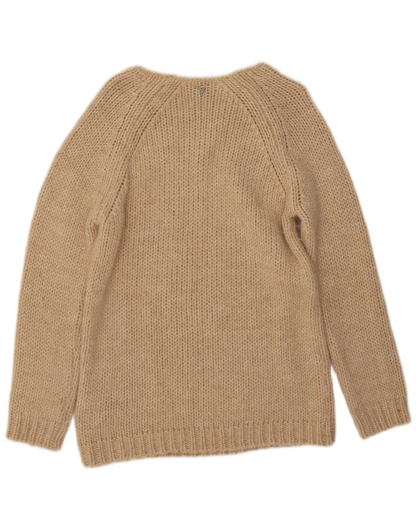 Dondup Γυναικείο πουλόβερ με λαιμόκαυστο UK 10 Small Beige Wool Merino