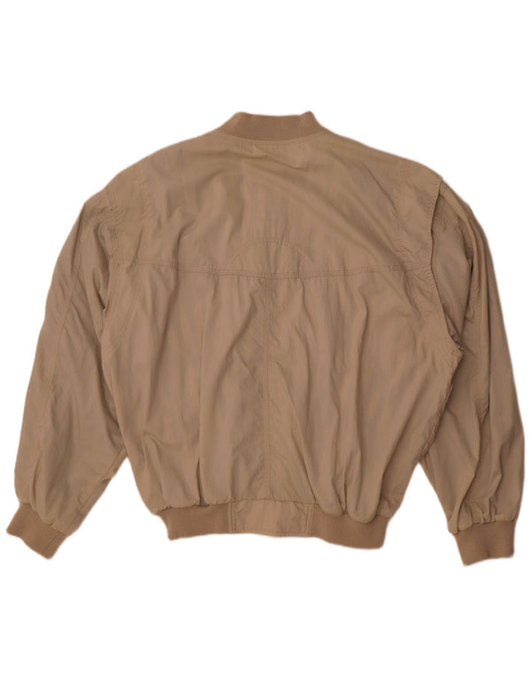Νέο Fast Mens Loose Fit Bomber Jacket UK 38 Medium Beige Cotton