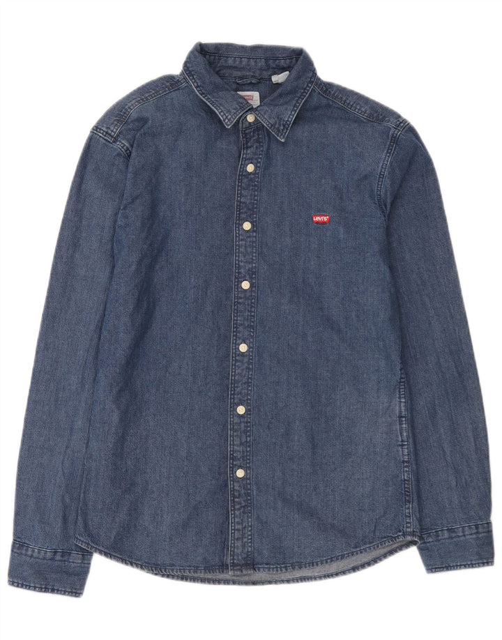 Ανδρικό τζιν πουκάμισο Levi's Slim Fit, μεσαίο μπλε βαμβακερό
