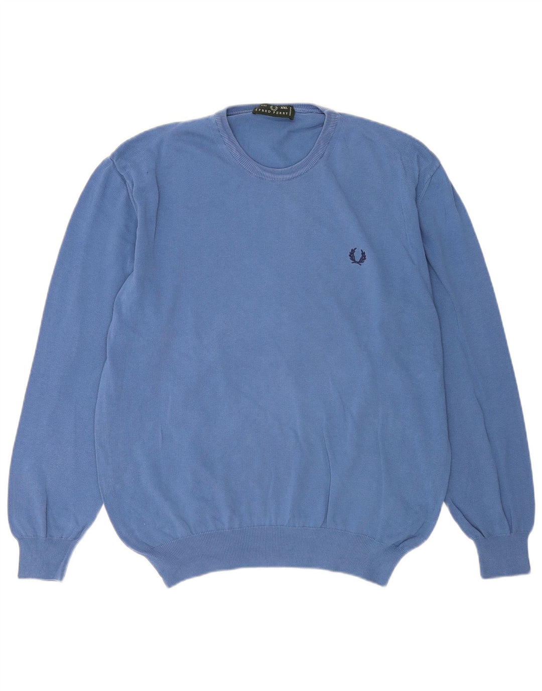 Fred Perry Ανδρικό πουλόβερ με λαιμόκοψη 2XL μπλε βαμβακερό