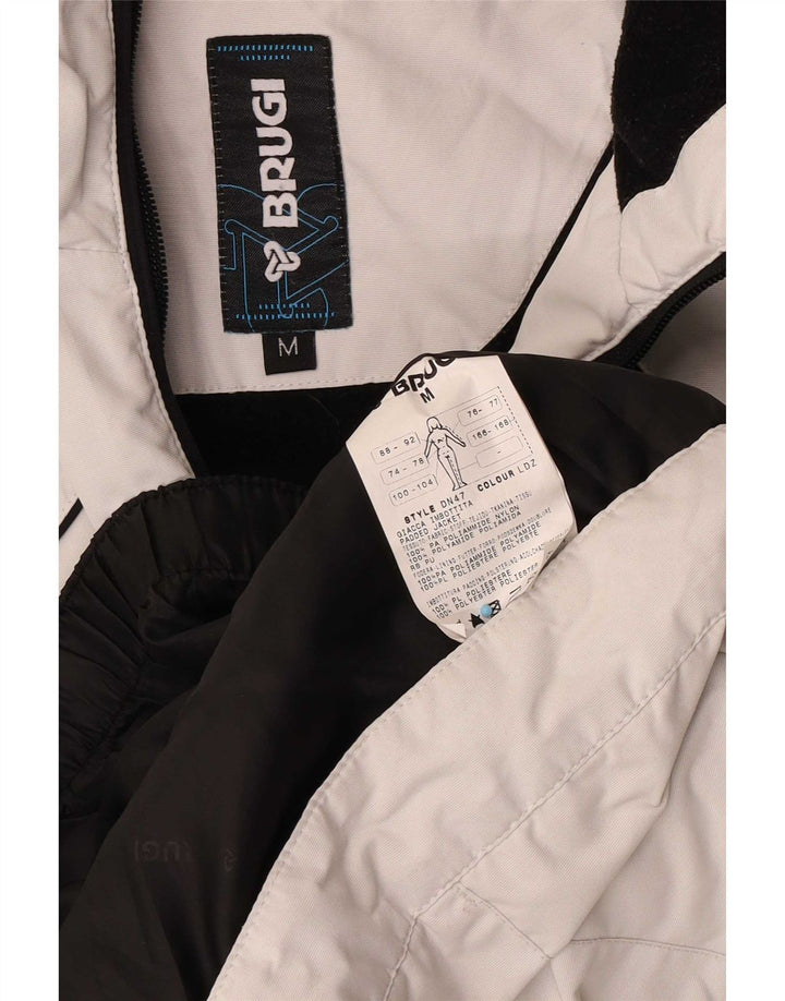 Brugi Womens Hooded Padded Jacket UK 14 Medium White Polyamide