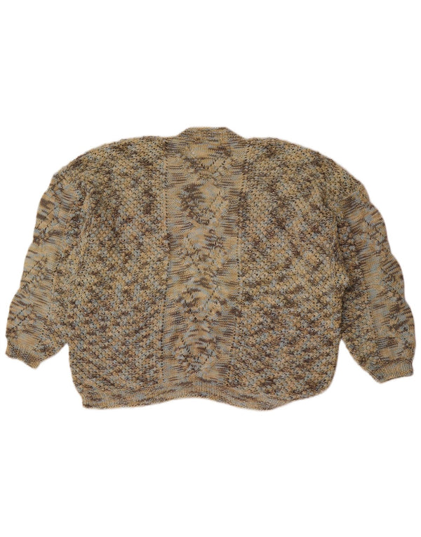 Vintage γυναικείο πουλόβερ με λαιμόκοψη UK 16 Large Green Flecked