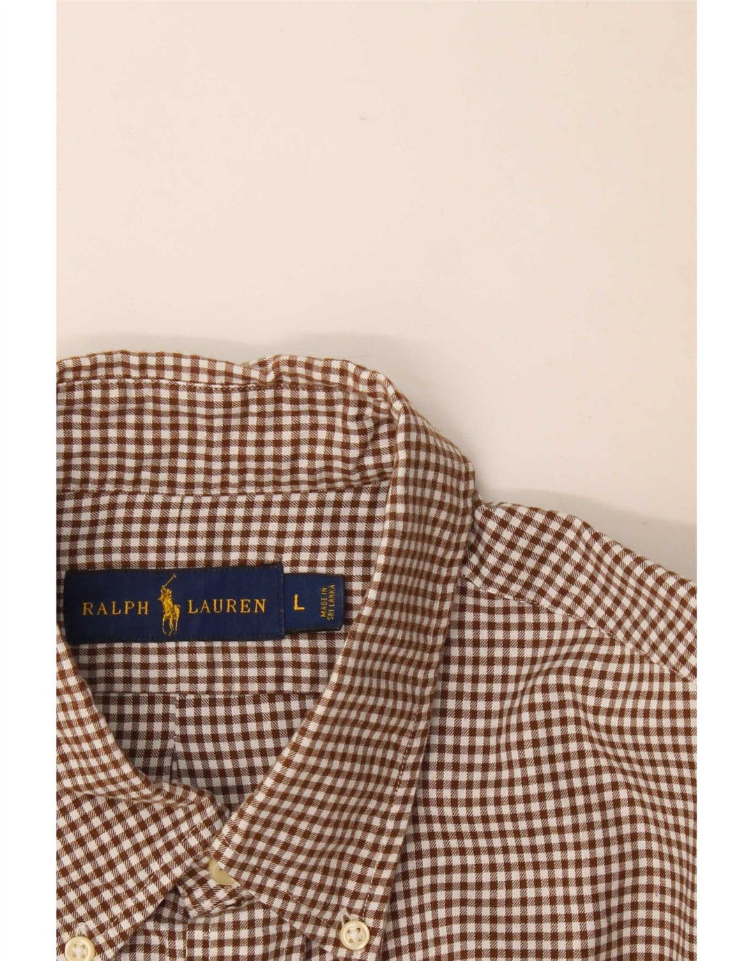 Ανδρικό πουκάμισο Ralph Lauren Φανελένιο μεγάλο καφέ βαμβακερό Gingham