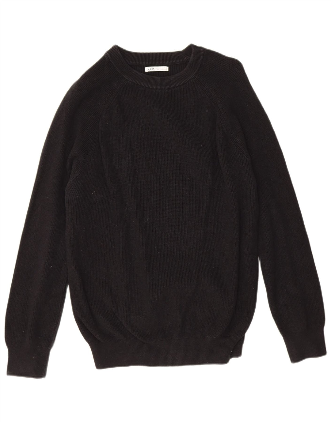 Ανδρικό πουλόβερ Zara Boat Neck Jumper μεγάλο μαύρο βαμβακερό