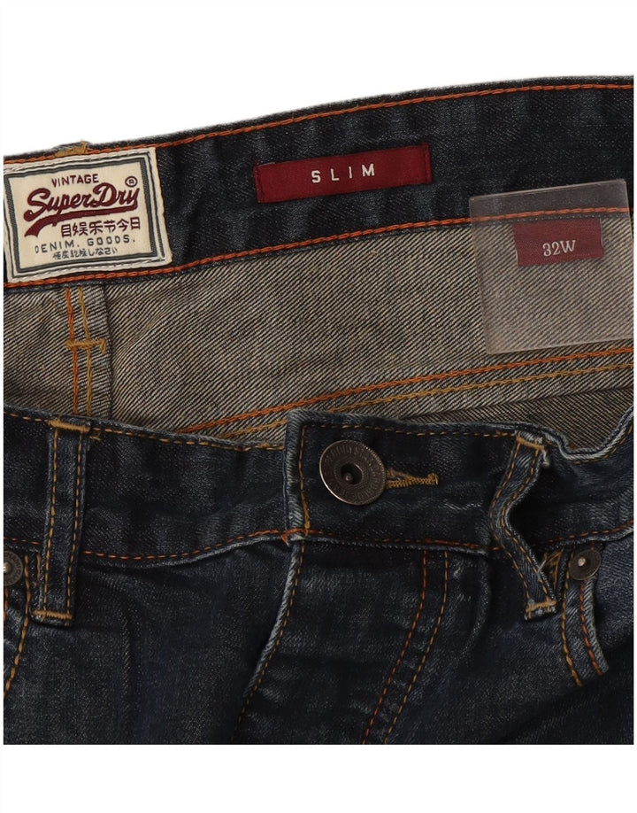 Ανδρικό Slim τζιν σορτς Superdry W32 Medium Navy Blue