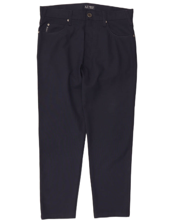 ARMANI Mens Slim Cropped Trousers W32 L26  Navy Blue