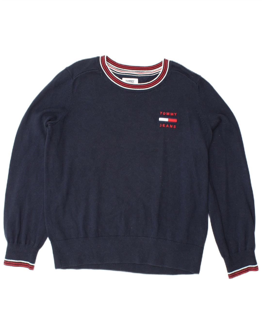 TOMMY HILFIGER Γυναικείο πουλόβερ με λαιμόκοψη πλήρωμα UK 10 Small Navy Blue
