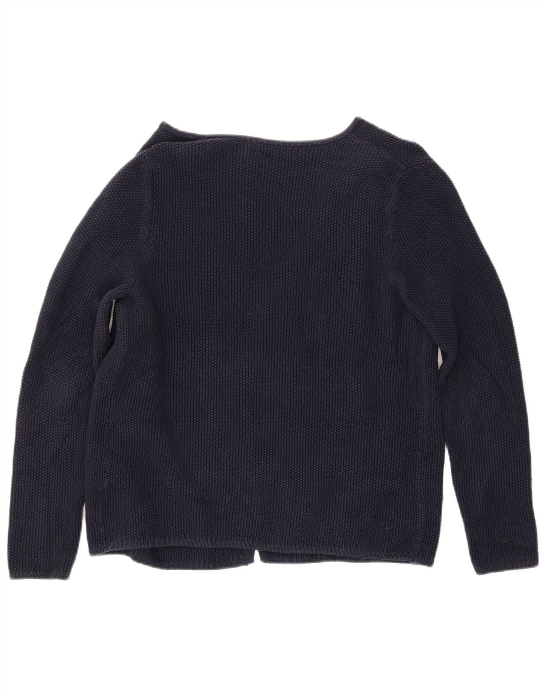 CREW CLOTHING Γυναικεία ανοιχτή ζακέτα πουλόβερ UK 14 Medium Navy Blue Cotton