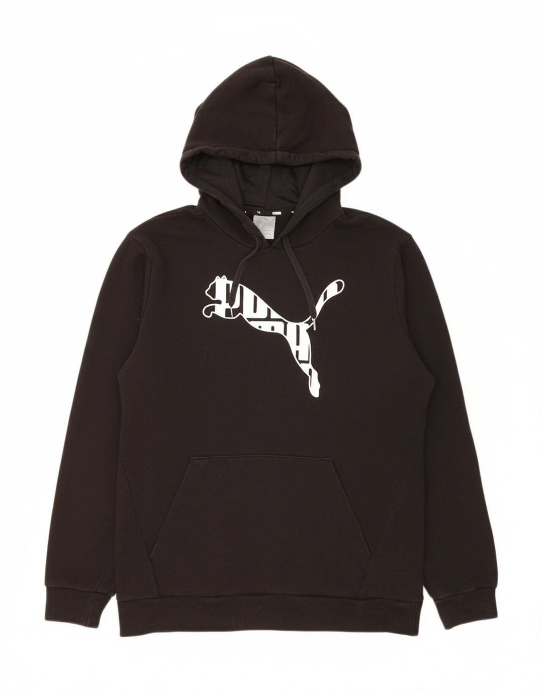 PUMA Mens Graphic Hoodie Jumper Medium Black Cotton Vintage Puma and Second-Hand Puma from Messina Hembry 