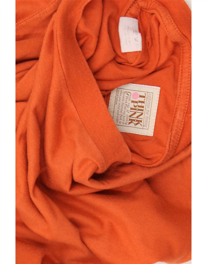 Think Pink Ανδρικό T-Shirt Top μεγάλο πορτοκαλί βαμβακερό