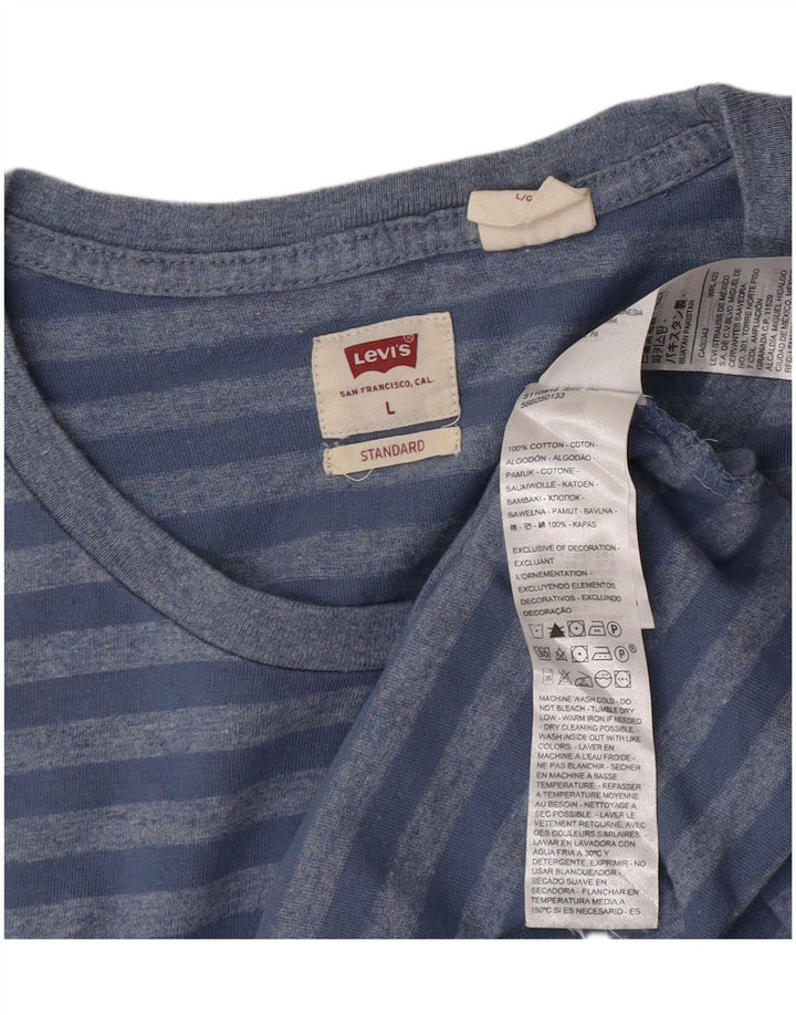 Ανδρικό T-Shirt Levi's Top Large Blue ριγέ βαμβακερό
