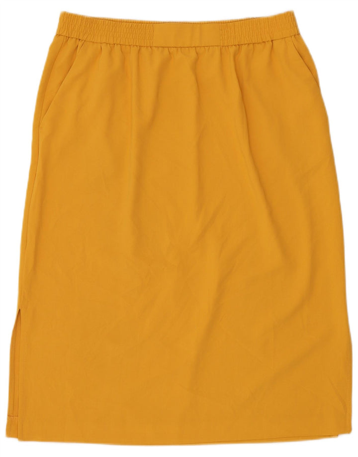Marks & Spencer Γυναικεία ίσια φούστα UK 16 Large W34 Yellow Polyester