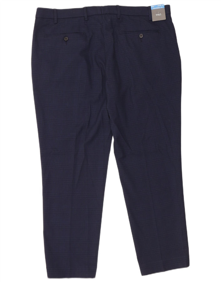 Ανδρικό παντελόνι με φόρμα Marks & Spencer W40 L29 Navy Blue