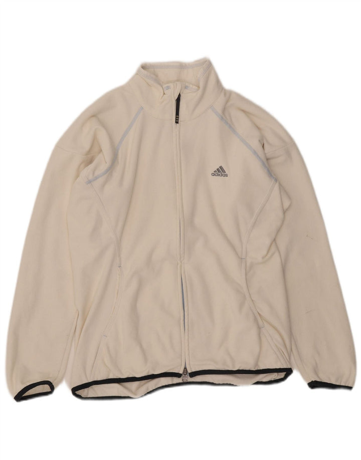 Adidas Γυναικείο Clima 365 Fleece Jacket UK 14 Medium White Polyester